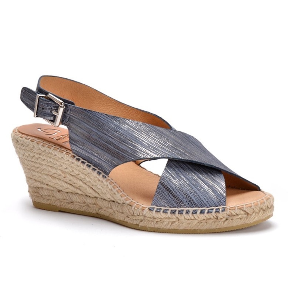 New Kanna Kathy  wedge espadrille leather sandal